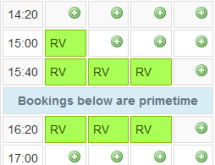 Split bookings into peak/off-peak